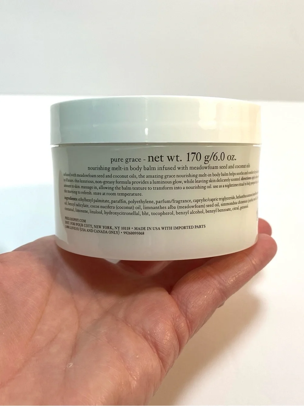 New Sealed Philosophy Pure Grace 6 oz Nourishing Melt-In Body Balm Lotion